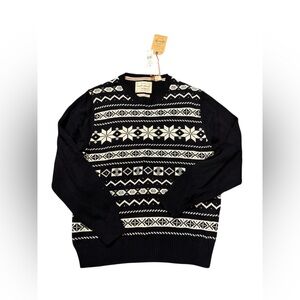 Weatherproof Black and White Crewneck Sweater